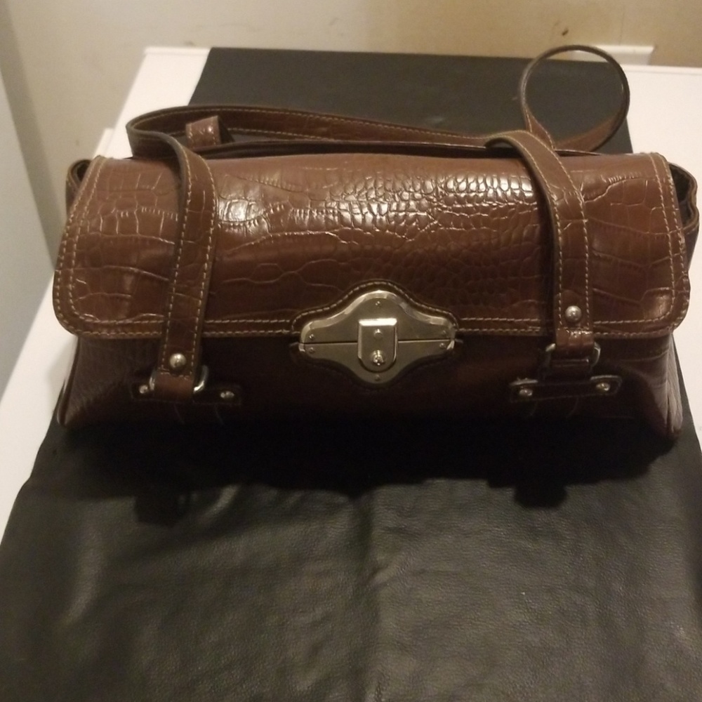 Villager brown  faux leather satchel